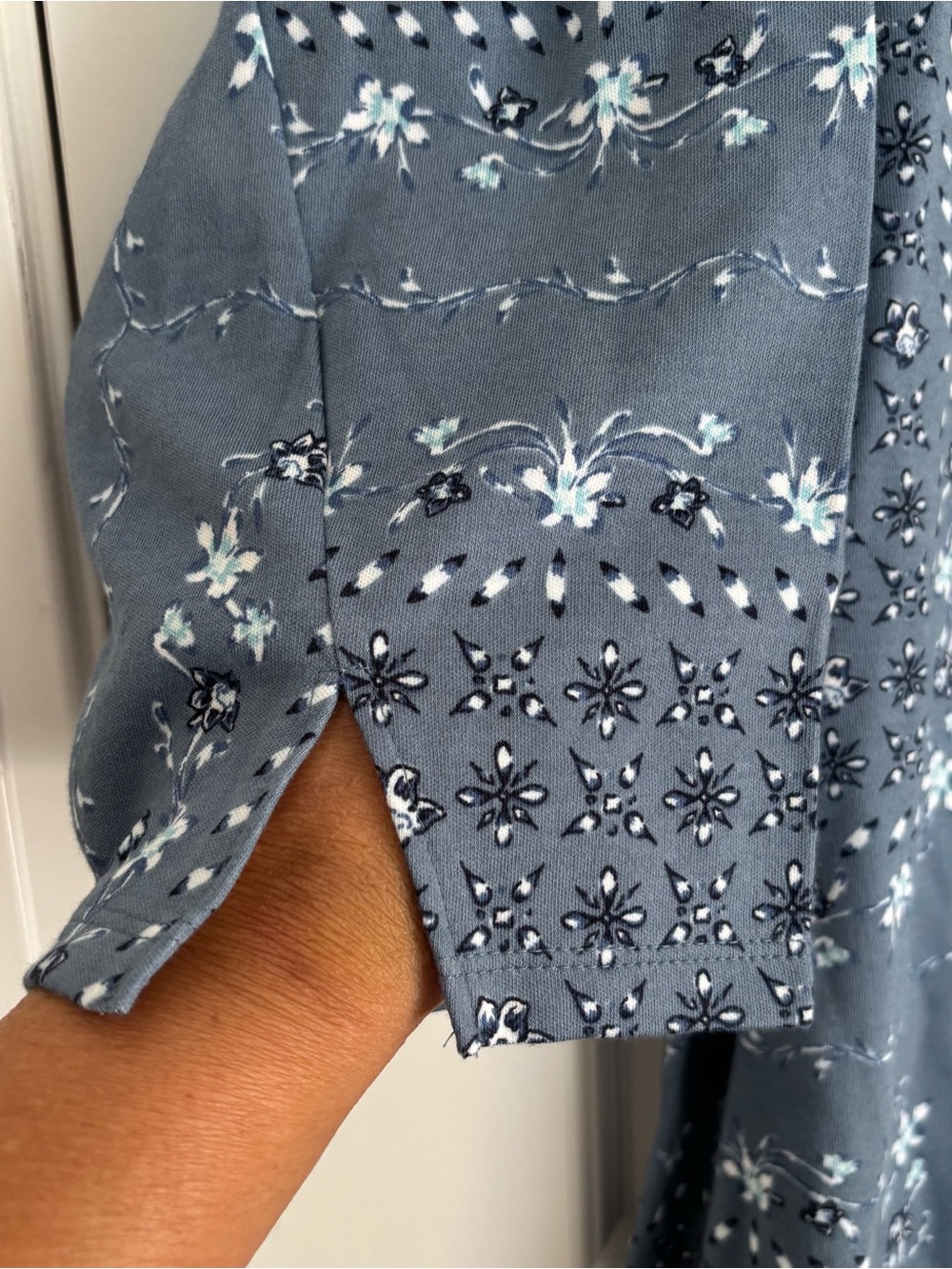 Style & Co. Women's Dusty Blue Floral Patchwork Tunic - Picture 8 of 9